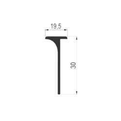 PROFIL ALU. 30mm T- 01 - 0.65m  ZA RADNE PLOČE