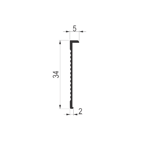 PROFIL ALU. 30mm T- 02  0.65m   ZA RADNE PLOČE