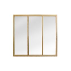 Slika PREGRADA DRVENA SA 3 PANELA STAKLO 104x106cm