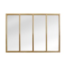 Slika PREGRADA DRVENA SA 4 PANELA STAKLO 104x140cm