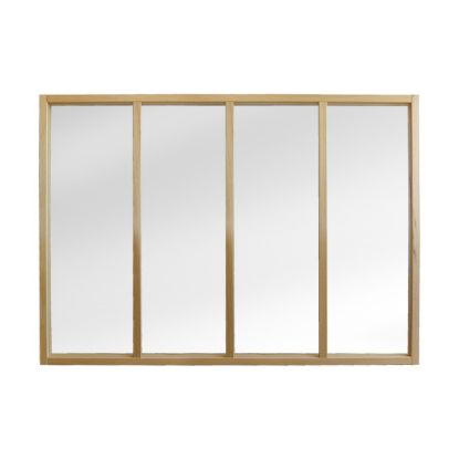 Slika PREGRADA DRVENA SA 4 PANELA STAKLO 104x140cm