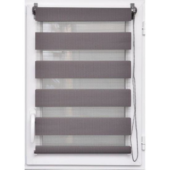 ZAVESA ROLO ZEBRA 90X180 CM TAMNO SIVA