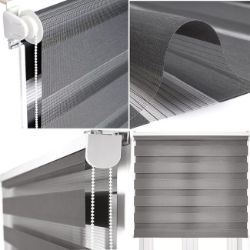 ZAVESA ROLO ZEBRA 60X90 CM TAMNO SIVA