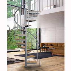 STEPENISTE SOLO SA PLATFORMOM METAL+ DRVO RAL 9006