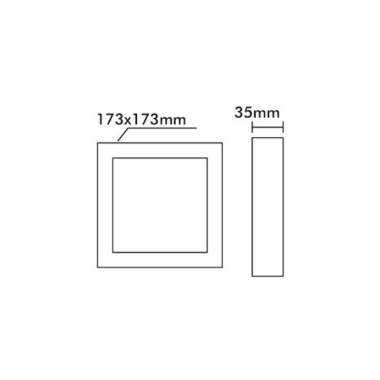 PANEL NADGRADNI 18W 3000K KVADRAT
