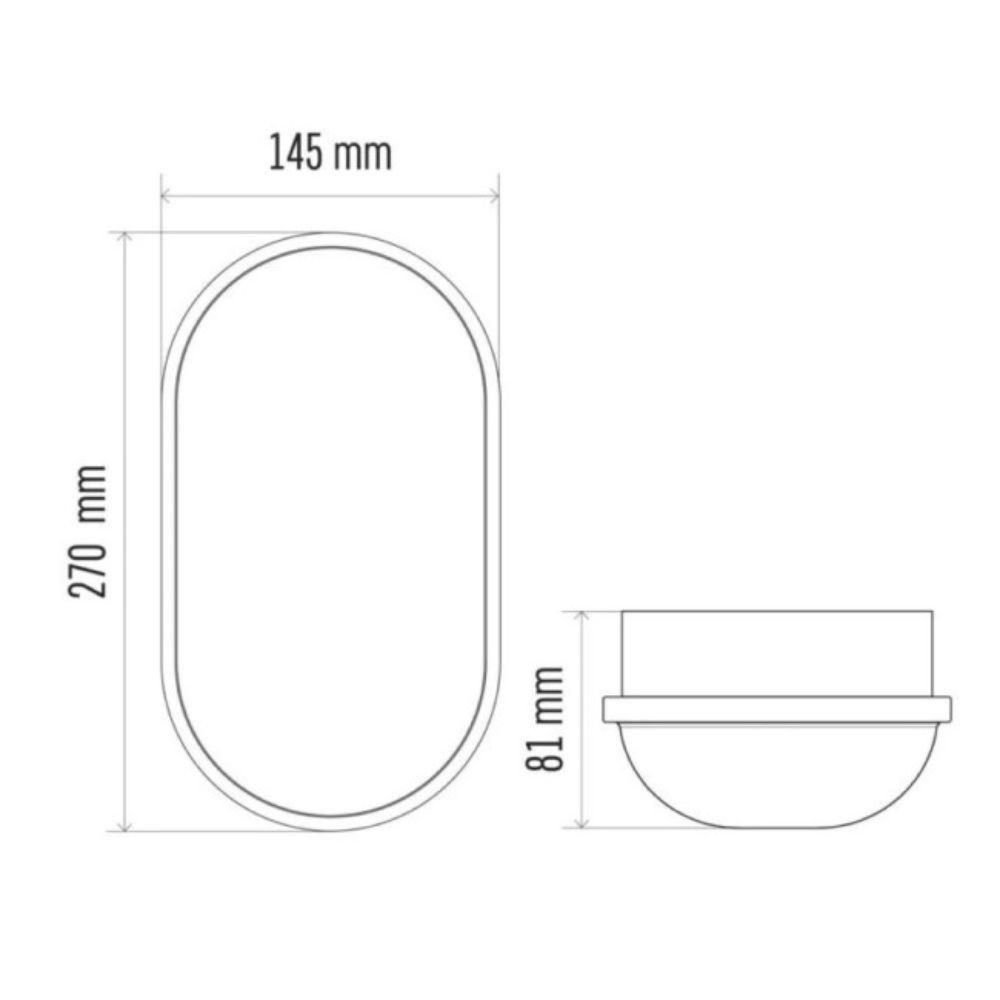 SVETILJKA BRODSKA 20W 4000K OVALNA 27X14,5X8,1cm IP65
