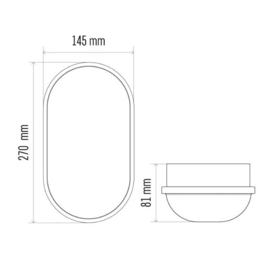 SVETILJKA BRODSKA 20W 4000K OVALNA 27X14,5X8,1cm IP65