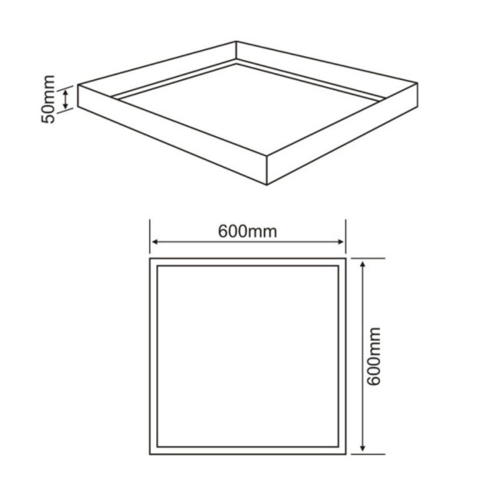RAM NADGRADNI 600x600x50 ZA LED PANEL PVC