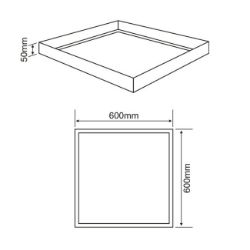 RAM NADGRADNI 600x600x50 ZA LED PANEL PVC