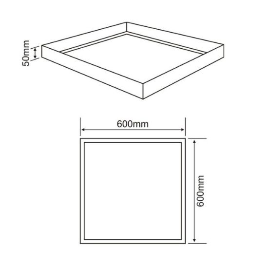 RAM NADGRADNI 600x600x50 ZA LED PANEL PVC