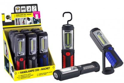 Slika BATERIJSKA LAMPA 3W COB + 1W LED MAGN+KUK SA BATERIJAMA