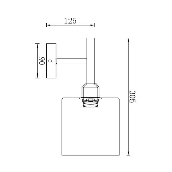 SVETILJKA ZIDNA TUBE 1xE27 CRNA BV01-00073