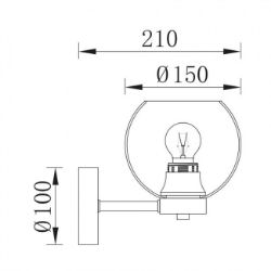 SVETILJKA ZIDNA 1xE27 CRNA BV01-00053