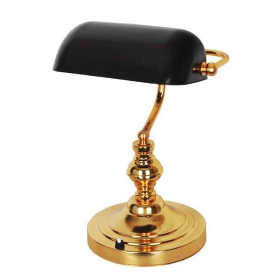 STONA LAMPA BANKARKA 1XE27 CRNA  H=37cm (12011)