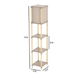 LAMPA PODNA DRVENA SA 3 SLOJA PVC POLICA 133X25X29CM