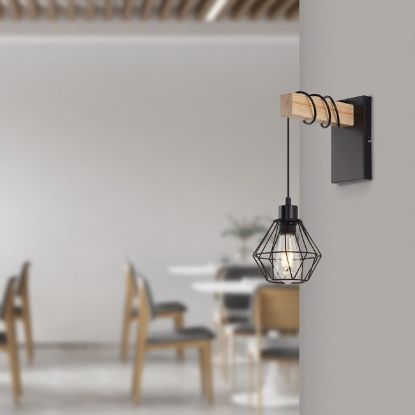 SVETILJKA ZIDNA DEKORATIVNA DRVO D002W-1H-1xE27