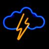 ZNAK NEON  "STORM" 29X23CM PLAVO/ŽUTI - 1