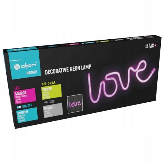 ZNAK NEON  "LOVE" 36X13 CM
