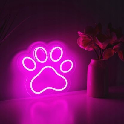 ZNAK NEON  "PAW" 25X25 CM
