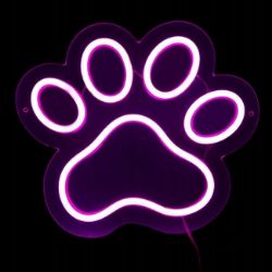 ZNAK NEON  "PAW" 25X25 CM