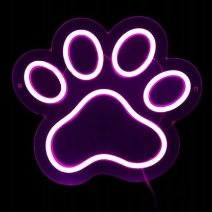ZNAK NEON  "PAW" 25X25 CM
