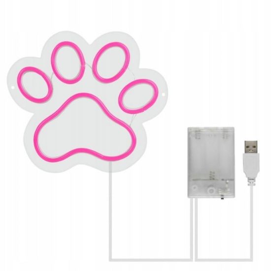 ZNAK NEON  "PAW" 25X25 CM