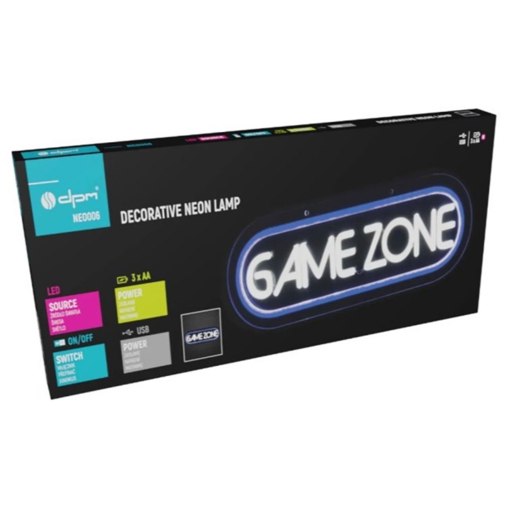 ZNAK NEON  "GAME ZONE" 42.5X15 CM
