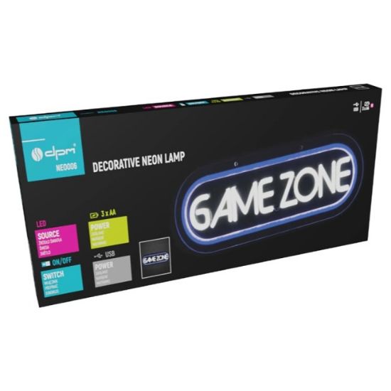 ZNAK NEON  "GAME ZONE" 42.5X15 CM