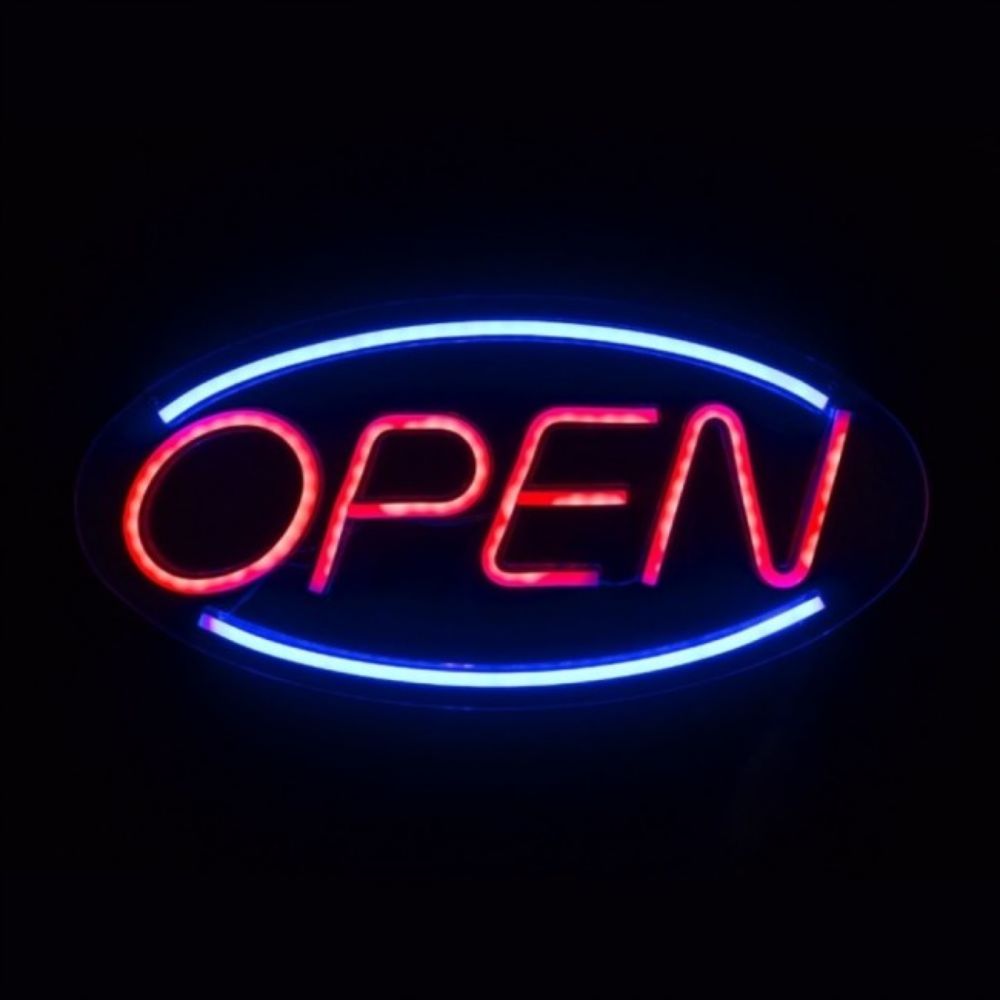 ZNAK NEON  "OPEN" 45X22 CM