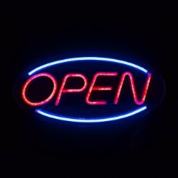 ZNAK NEON  "OPEN" 45X22 CM