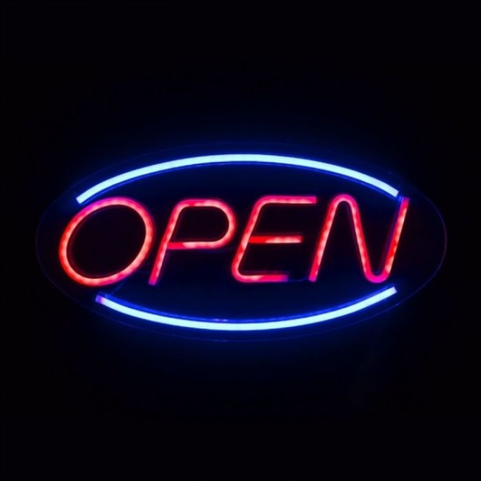 ZNAK NEON  "OPEN" 45X22 CM