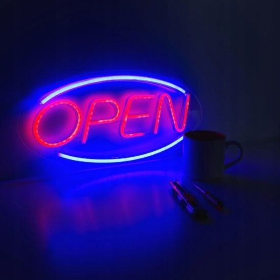 ZNAK NEON  "OPEN" 45X22 CM