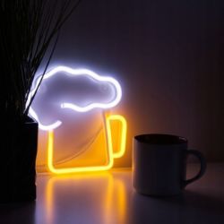 ZNAK NEON  "BEER" 22X22 CM