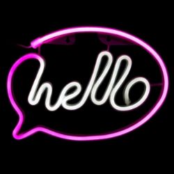 ZNAK NEON   "HELLO" 30X21 CM