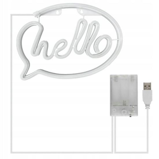 ZNAK NEON   "HELLO" 30X21 CM