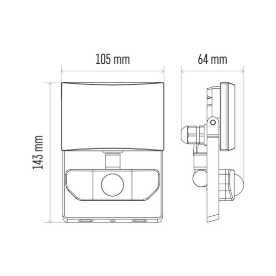 REFLEKTOR LED 10W  SENZOR NW ALUMINIJUM IP54 EMOS TAMBO