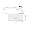 LAMPA ZIDNA LED 9W SA SENZOROM CRNA IP65 1000lm CCT RAB 77119 - 3