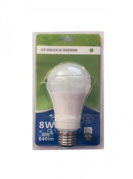 LED SIJALICA 8W-4000K  E27 SA SENZOROM