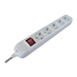 PRODUŽNI KABL + 5 UTIČNICA + PREKIDAC  P 3X1,5mm - 3m