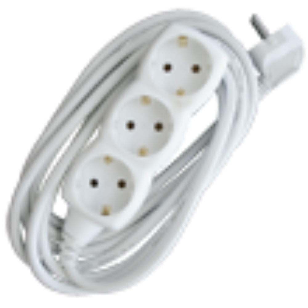 PRODUŽNI KABL + 3 UTIČNICE  3X1,5mm2 - 3m  BELI