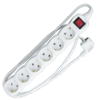 PRODUŽNI KABL + 6 UTIČNICA +  PREKIDAČ  3X1,5mm2 - 1.5m  BELI - 2