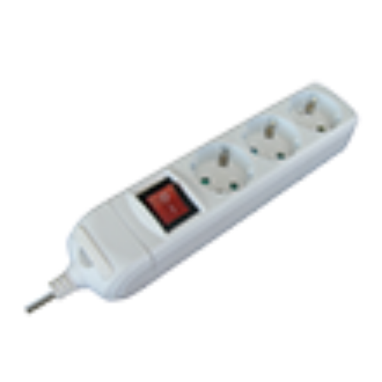 PRODUŽNI KABL + 3 UTIČNICE + PREKIDAC  3X1,5mm - 3m