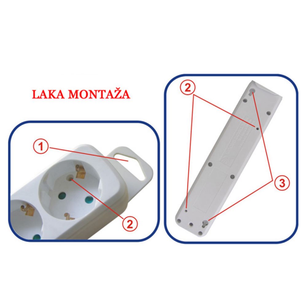 PRODUŽNI KABL + 5 UTIČNICA  - 1.4m