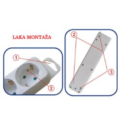 PRODUŽNI KABL + 5 UTIČNICA  - 1.4m