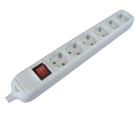 PRODUŽNI KABL + 6 UTIČNICA + PREKIDAČ  3x1,50mm2 - 2m