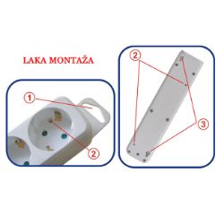 PRODUŽNI KABAL SA 6 UTIČNICA  3x1,50mm2 - 2m