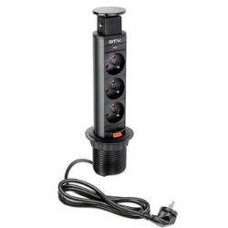 UTIČNICA ZA IZVLAČENJE ZA RADNI STO FI60 3xŠUKO CRNA GTV AE-BPW3S60-20  "GTV"