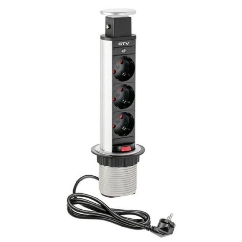 UTIČNICA ZA IZVLAČENJE ZA RADNI STO FI60 3xŠUKO SIVA GTV AE-BPW3S60-80 "GTV"