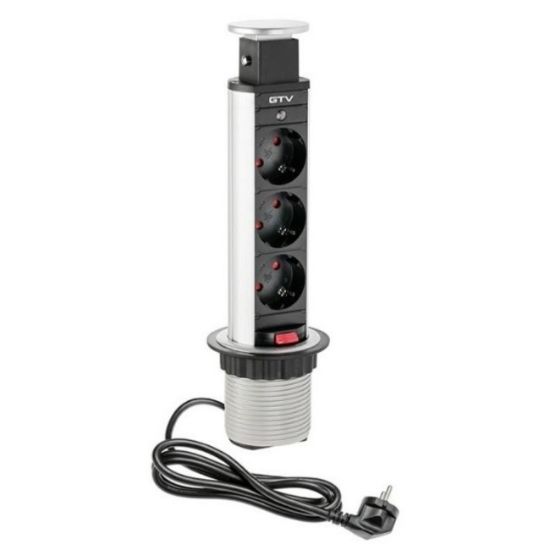 UTIČNICA ZA IZVLAČENJE ZA RADNI STO FI60 3xŠUKO SIVA GTV AE-BPW3S60-80 "GTV"