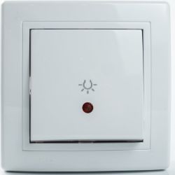 PREKIDAČ ZA SVETLO SA INDIKACIJOM 10A 250V,BELI MEĐURAM ALING